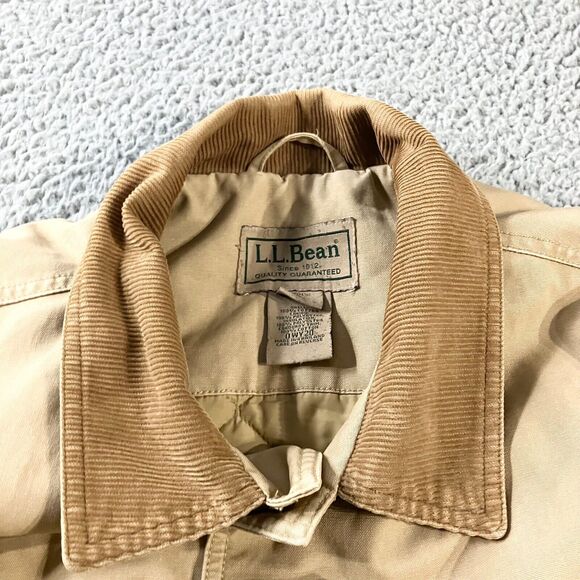 LL Bean Jacket Mens Large Tan Barn Chore Utility‎ Quilted Field Coat Thinsulate - Picture 4 of 12